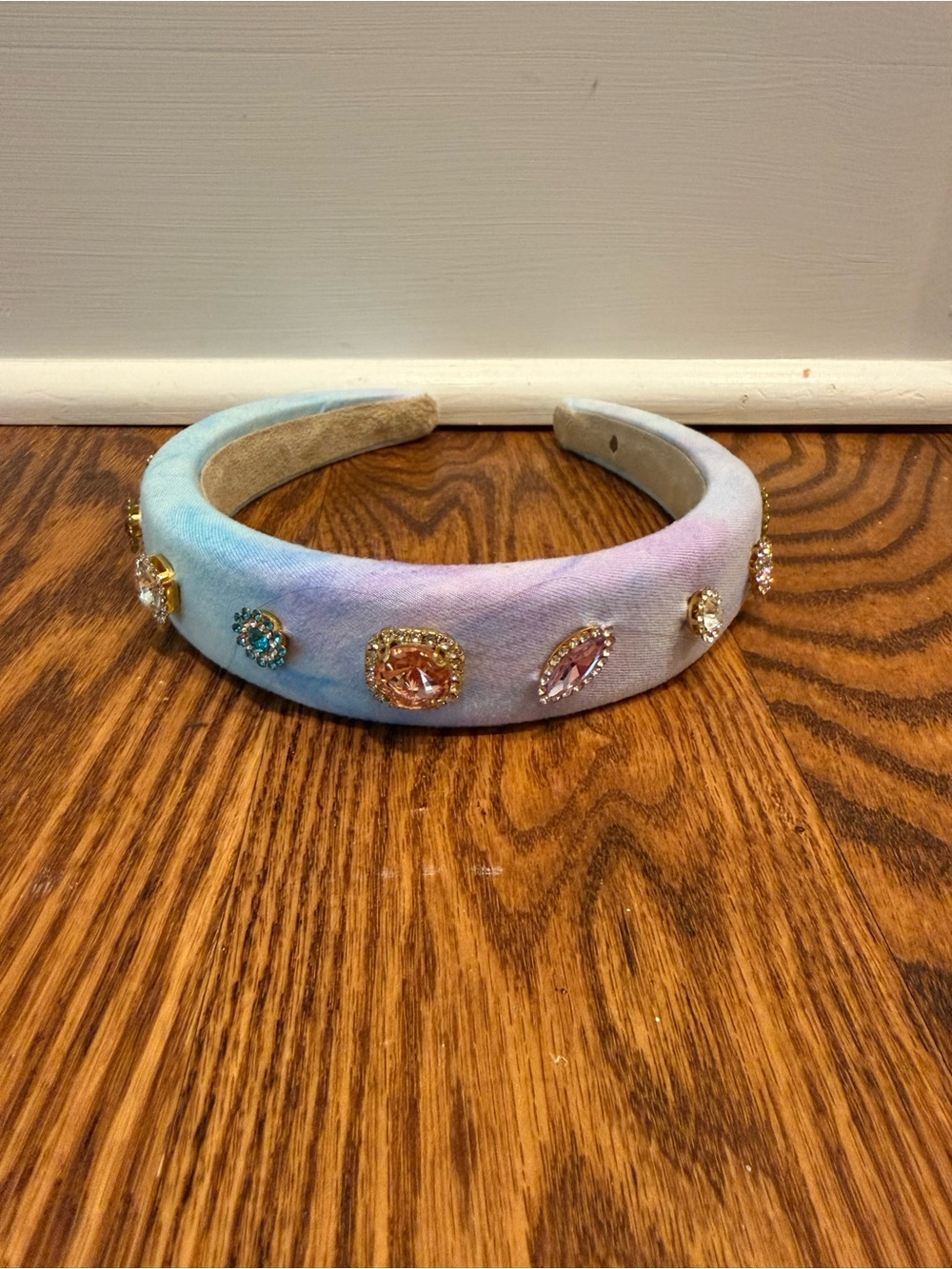 Headband Pastel Fabric Embellished with Gems